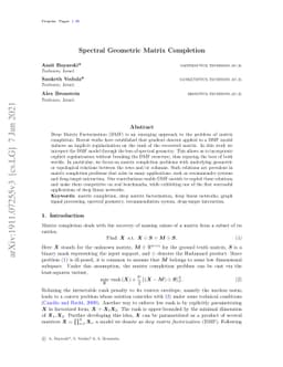 Spectral Geometric Matrix Completion