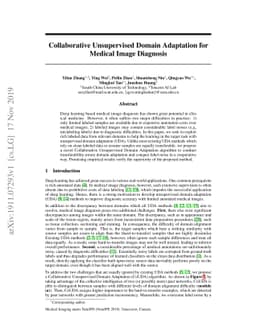 Collaborative Unsupervised Domain Adaptation for Medical Image Diagnosis