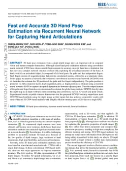 Fast and Accurate 3D Hand Pose Estimation via Recurrent Neural Network
  for Capturing Hand Articulations