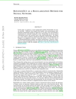 RotationOut as a Regularization Method for Neural Network