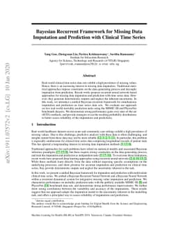 Bayesian Recurrent Framework for Missing Data Imputation and Prediction
  with Clinical Time Series