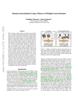 Domain Generalization Using a Mixture of Multiple Latent Domains
