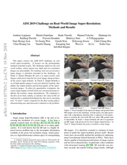 AIM 2019 Challenge on Real-World Image Super-Resolution: Methods and
  Results