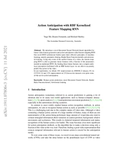 Action Anticipation with RBF Kernelized Feature Mapping RNN