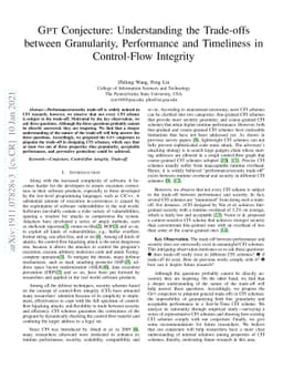 GPT Conjecture: Understanding the Trade-offs between Granularity,
  Performance and Timeliness in Control-Flow Integrity