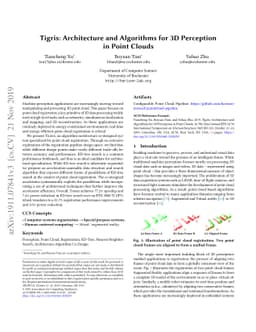 Tigris: Architecture and Algorithms for 3D Perception in Point Clouds
