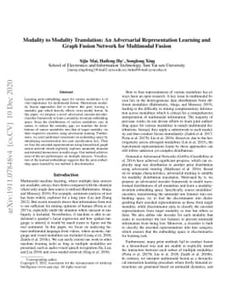 Modality to Modality Translation: An Adversarial Representation Learning
  and Graph Fusion Network for Multimodal Fusion