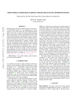 Cross-modal supervised learning for better acoustic representations