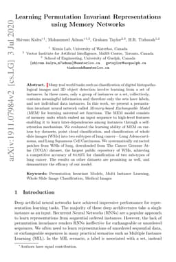 Learning Permutation Invariant Representations using Memory Networks
