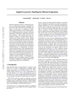 Implicit Generative Modeling for Efficient Exploration