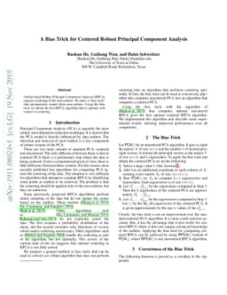 A Bias Trick for Centered Robust Principal Component Analysis