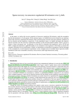 Sparse recovery via nonconvex regularized $M$-estimators over
  $\ell_q$-balls