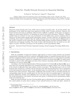 Thick-Net: Parallel Network Structure for Sequential Modeling