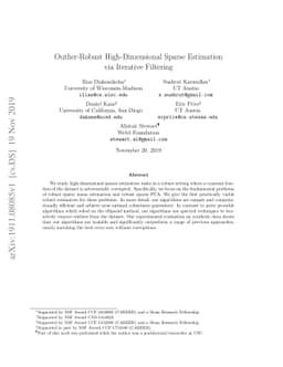 Outlier-Robust High-Dimensional Sparse Estimation via Iterative
  Filtering