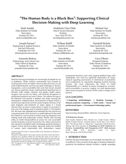 "The Human Body is a Black Box": Supporting Clinical Decision-Making
  with Deep Learning