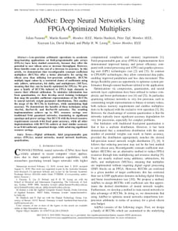 AddNet: Deep Neural Networks Using FPGA-Optimized Multipliers