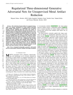 Three-dimensional Generative Adversarial Nets for Unsupervised Metal
  Artifact Reduction