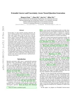 Extended Answer and Uncertainty Aware Neural Question Generation