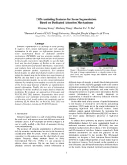 Differentiating Features for Scene Segmentation Based on Dedicated
  Attention Mechanisms