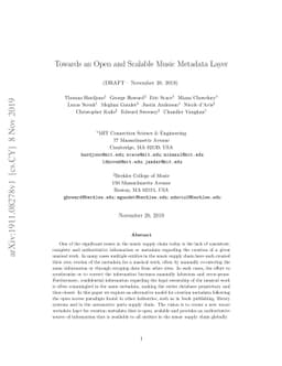 Towards an Open and Scalable Music Metadata Layer