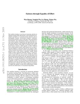Fairness through Equality of Effort