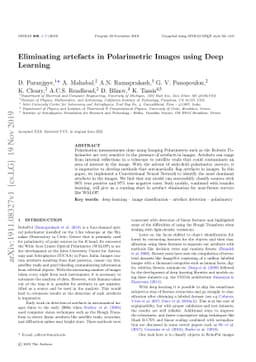 Eliminating artefacts in Polarimetric Images using Deep Learning