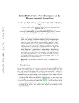 FollowMeUp Sports: New Benchmark for 2D Human Keypoint Recognition