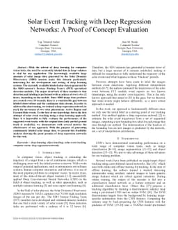 Solar Event Tracking with Deep Regression Networks: A Proof of Concept
  Evaluation