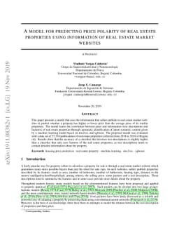 A model for predicting price polarity of real estate properties using
  information of real estate market websites