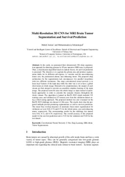 Multi-Resolution 3D CNN for MRI Brain Tumor Segmentation and Survival
  Prediction