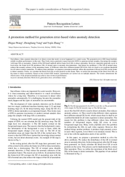 A Promotion Method for Generation Error Based Video Anomaly Detection