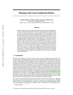 Planning with Goal-Conditioned Policies