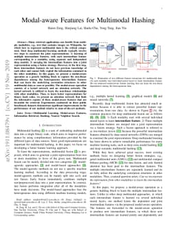 Modal-aware Features for Multimodal Hashing