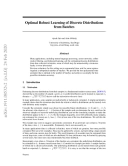 Optimal Robust Learning of Discrete Distributions from Batches