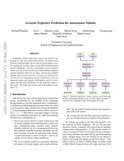 Accurate Trajectory Prediction for Autonomous Vehicles