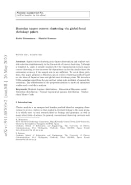 Bayesian sparse convex clustering via global-local shrinkage priors