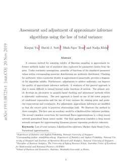 Assessment and adjustment of approximate inference algorithms using the
  law of total variance