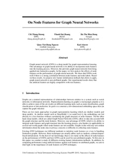 On Node Features for Graph Neural Networks