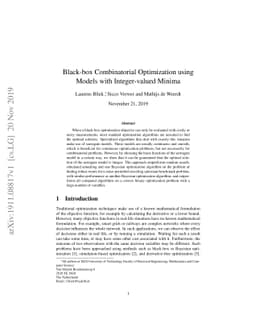 Black-box Combinatorial Optimization using Models with Integer-valued
  Minima