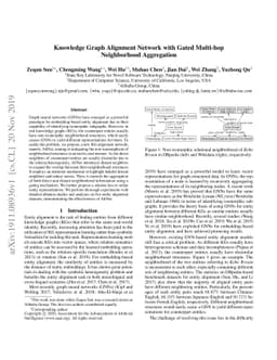 Knowledge Graph Alignment Network with Gated Multi-hop Neighborhood
  Aggregation