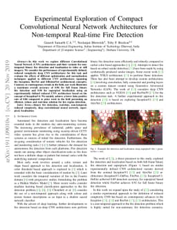 Experimental Exploration of Compact Convolutional Neural Network
  Architectures for Non-temporal Real-time Fire Detection