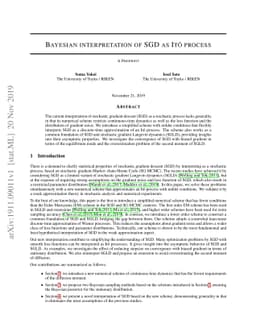 Bayesian interpretation of SGD as Ito process