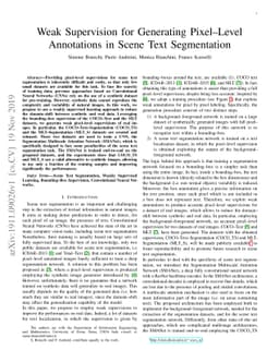 Weak Supervision for Generating Pixel-Level Annotations in Scene Text
  Segmentation