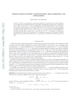 Sparse random tensors: Concentration, regularization and applications
