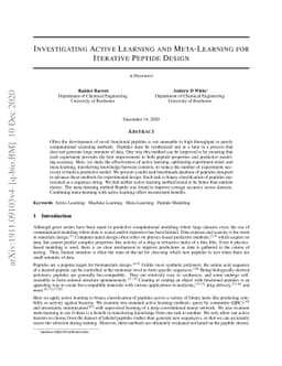 Investigating Active Learning and Meta-Learning for Iterative Peptide
  Design