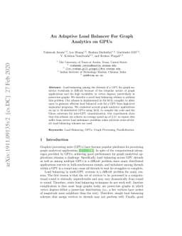 An Adaptive Load Balancer For Graph Analytical Applications on GPUs