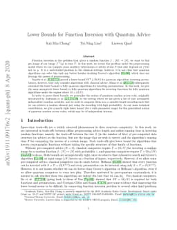 Lower Bounds for Function Inversion with Quantum Advice