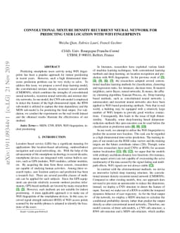 Convolutional Mixture Density Recurrent Neural Network for Predicting
  User Location with WiFi Fingerprints