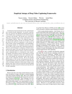 Empirical Autopsy of Deep Video Captioning Frameworks