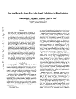 Learning Hierarchy-Aware Knowledge Graph Embeddings for Link Prediction